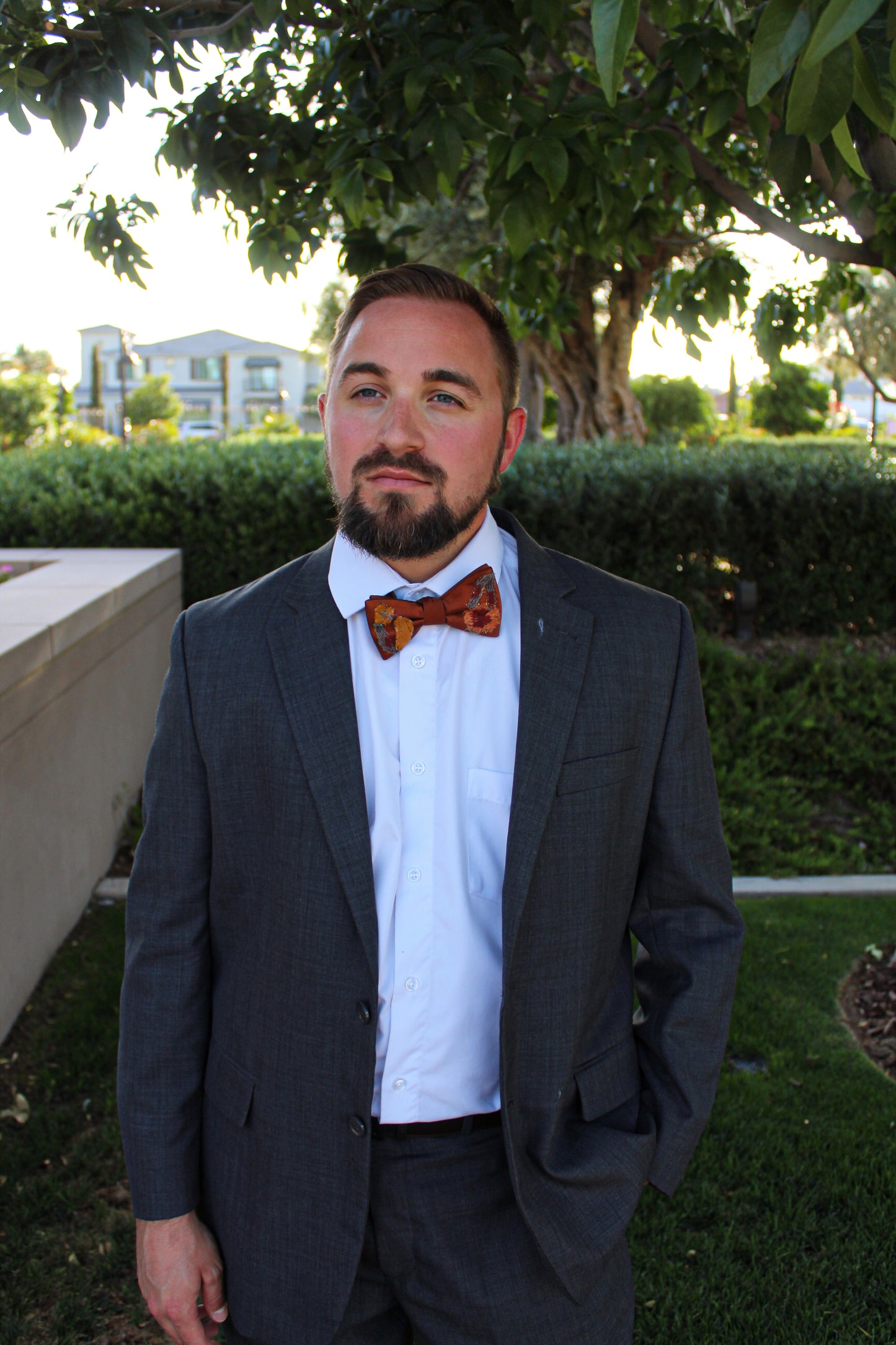 Autumn Leaves Falling Bow Tie