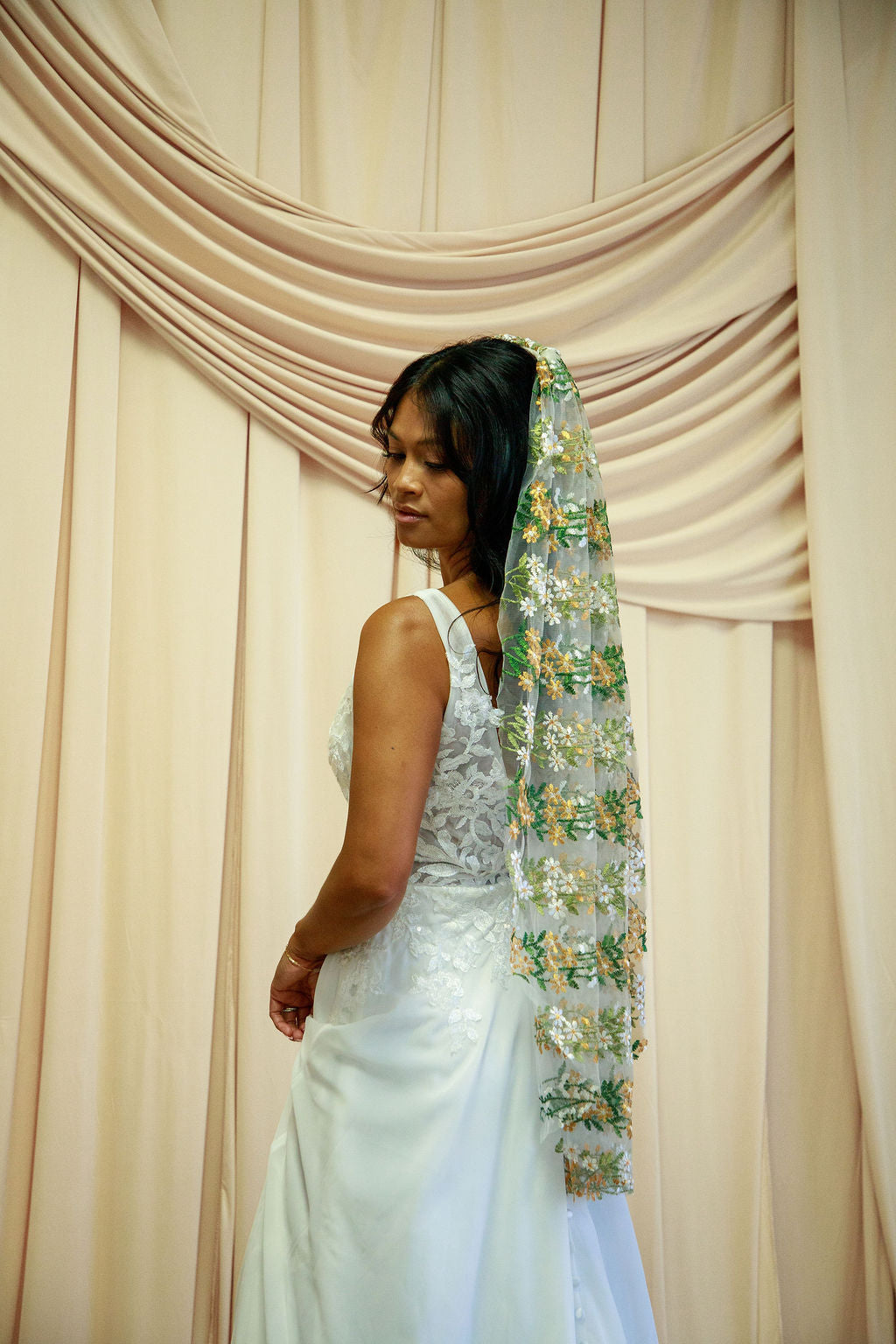 Harvest Daisies | Floral Wedding Veil