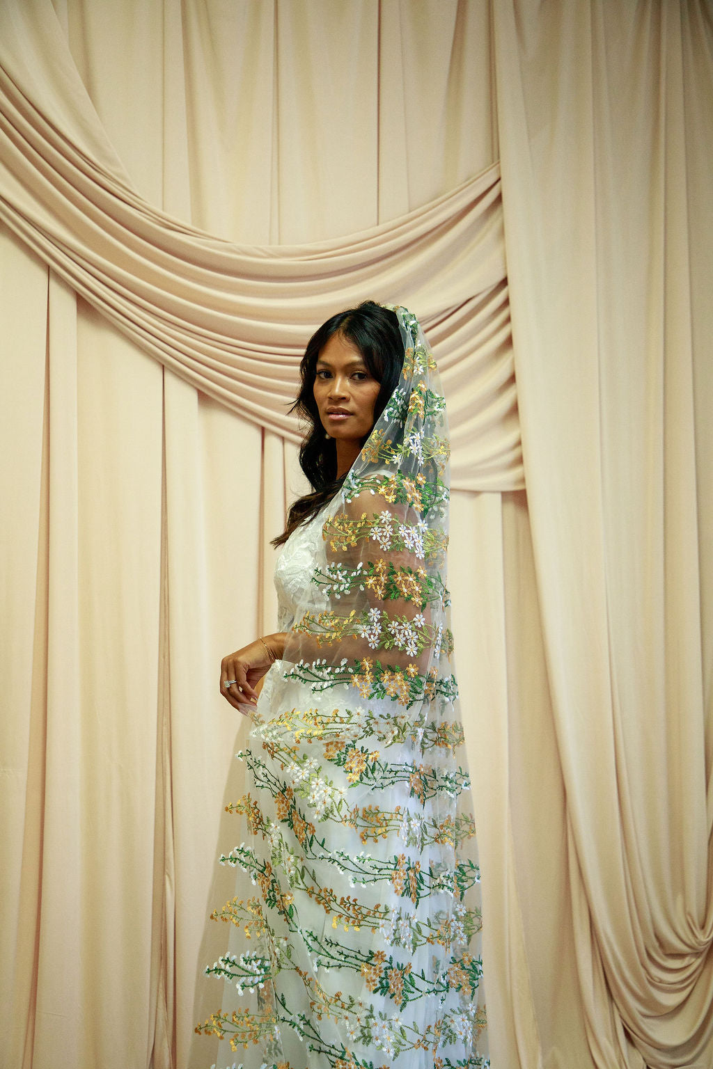 Harvest Daisies | Floral Wedding Veil
