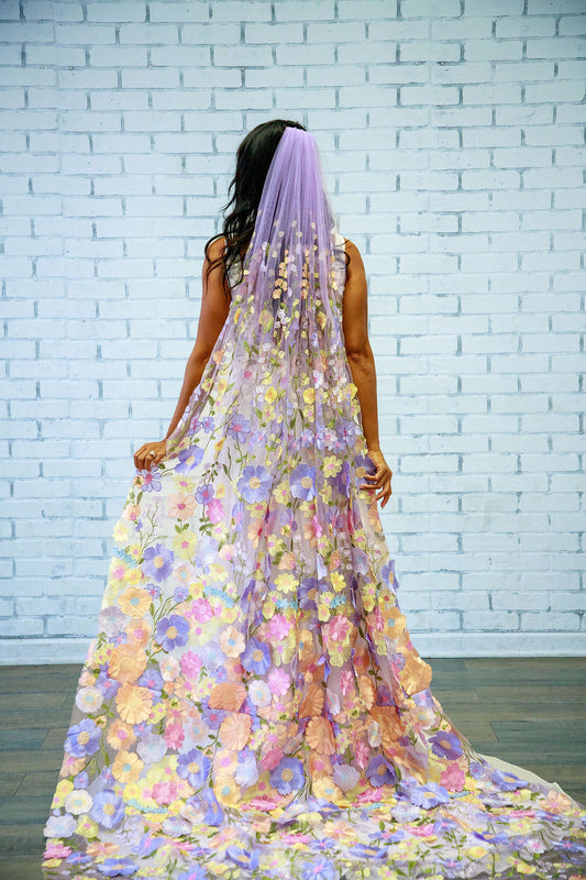 Lavender Haze | Floral Wedding Veil