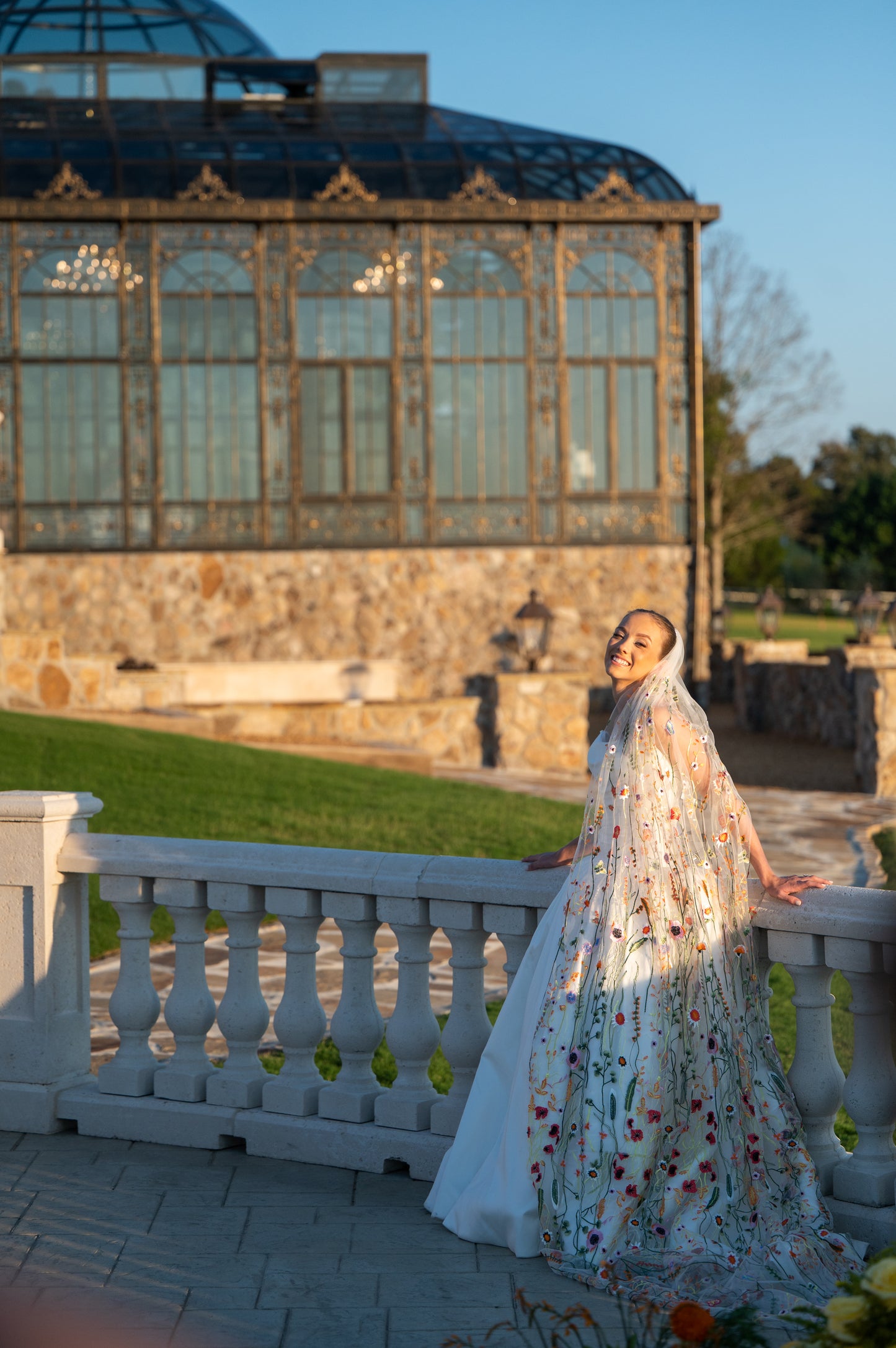 Orange Wildflower | Floral Wedding Veil