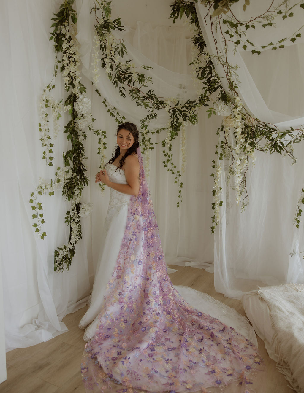 Purple Starry Night | Floral Wedding Veil