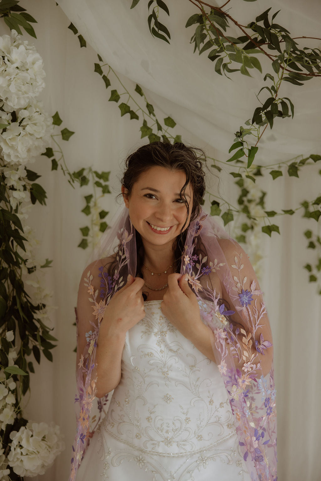 Purple Starry Night | Floral Wedding Veil