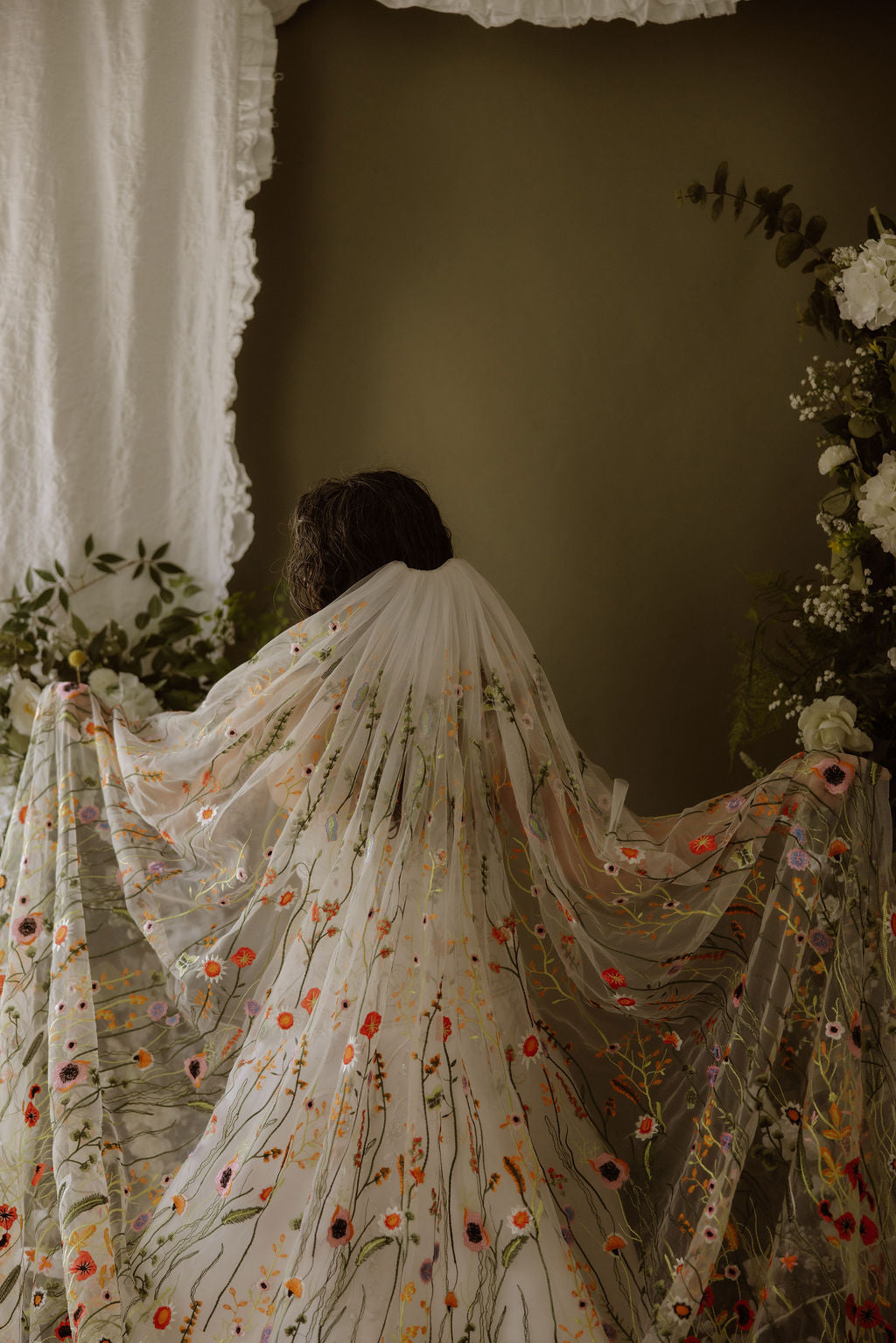Orange Wildflower | Floral Wedding Veil