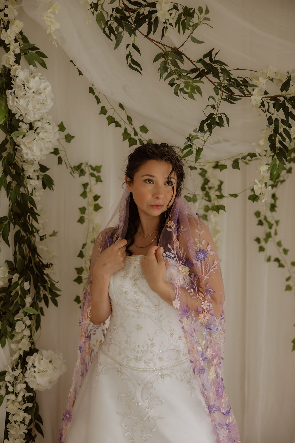 Purple Starry Night | Floral Wedding Veil