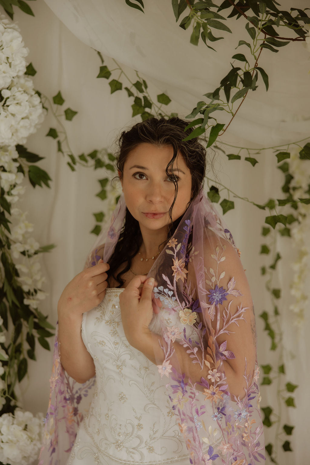 Purple Starry Night | Floral Wedding Veil