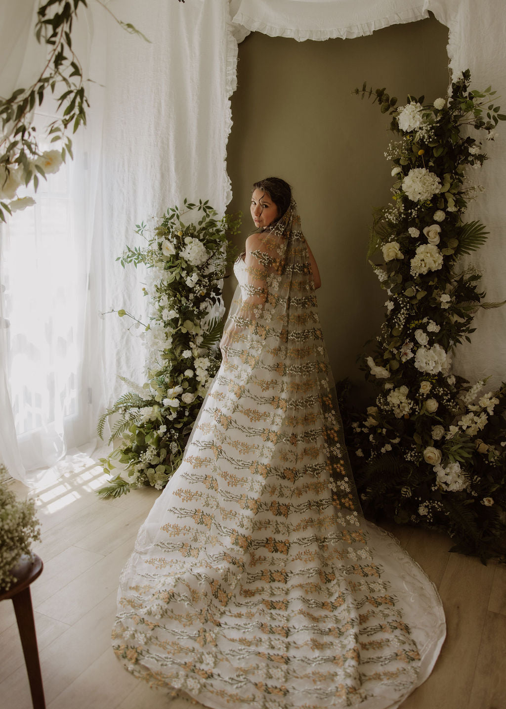 Harvest Daisies | Floral Wedding Veil