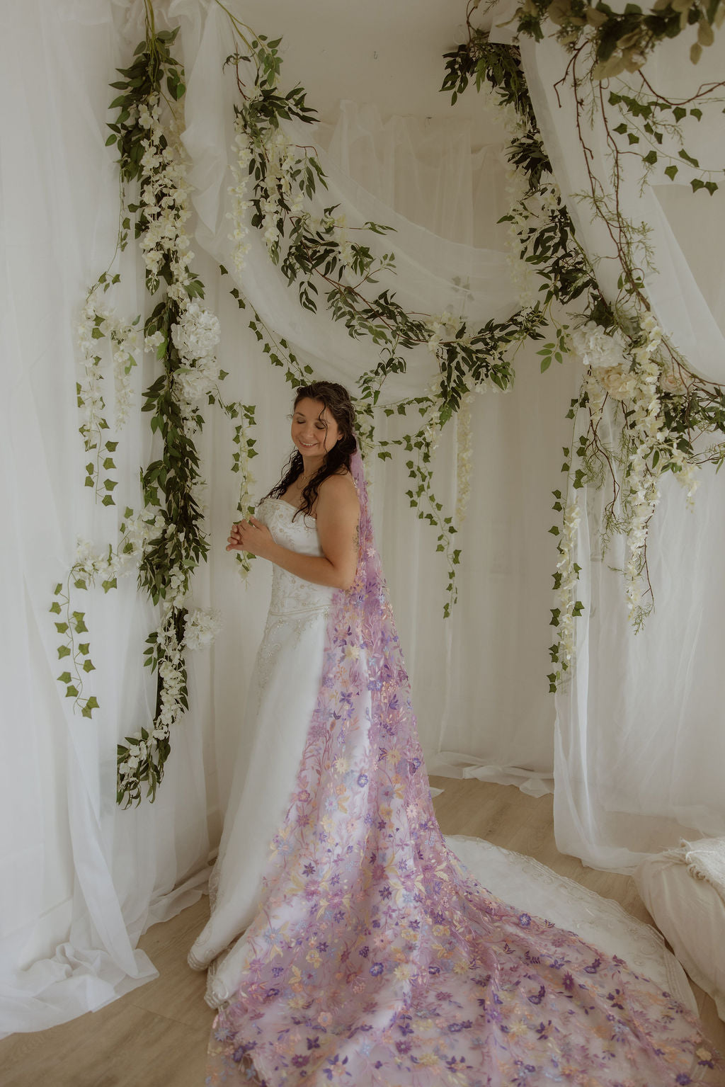 Purple Starry Night | Floral Wedding Veil
