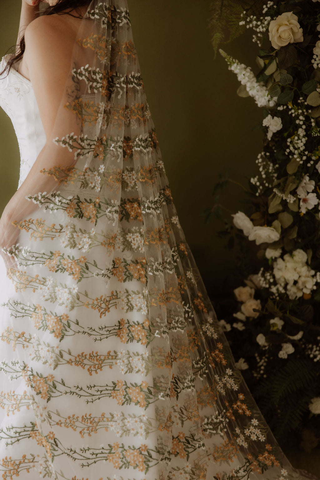 Harvest Daisies | Floral Wedding Veil