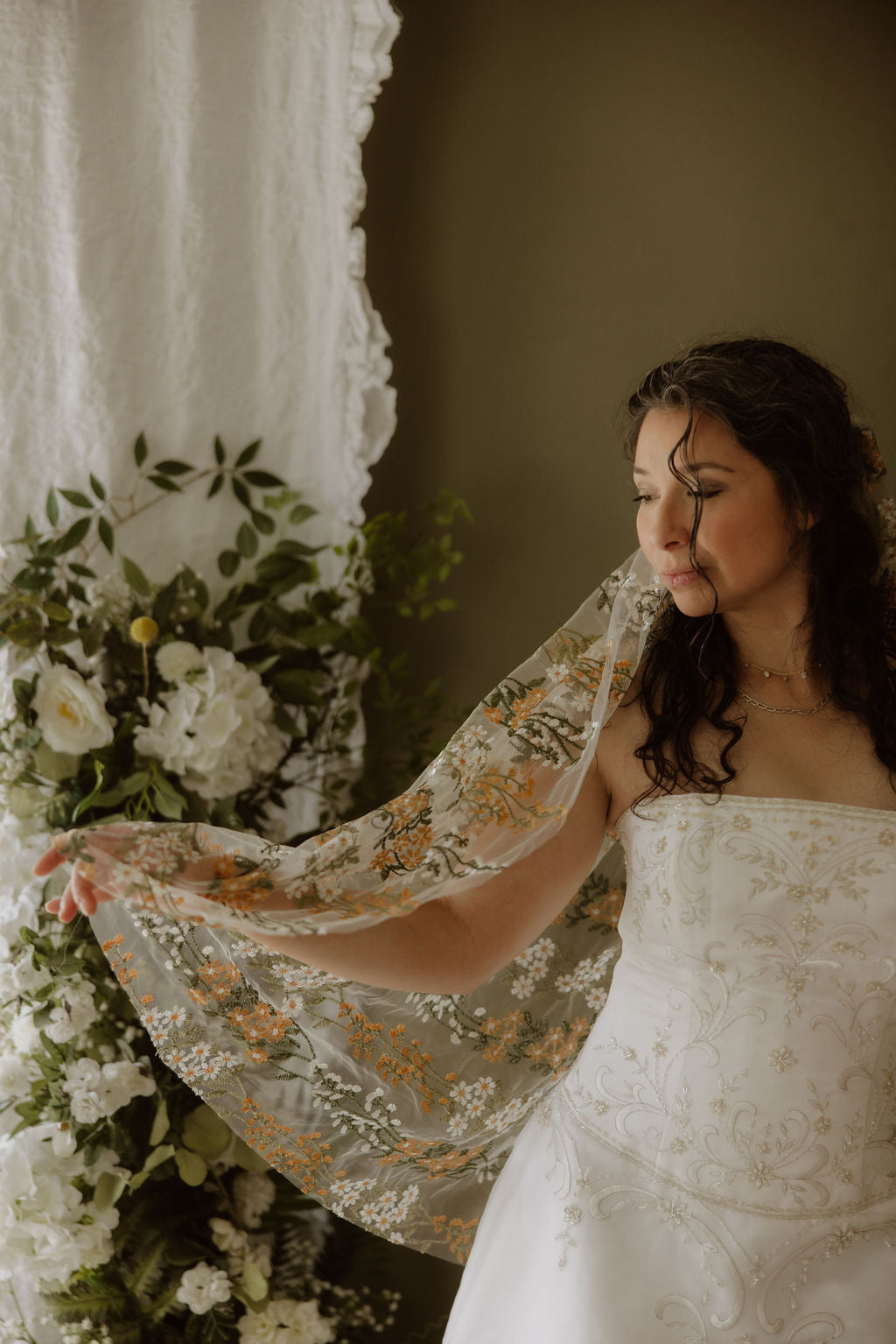 Harvest Daisies | Floral Wedding Veil