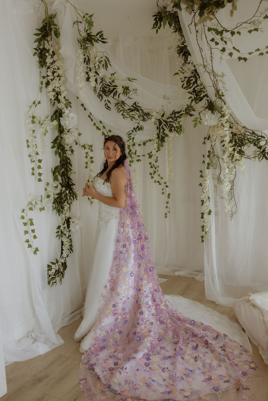 Purple Starry Night | Floral Wedding Veil