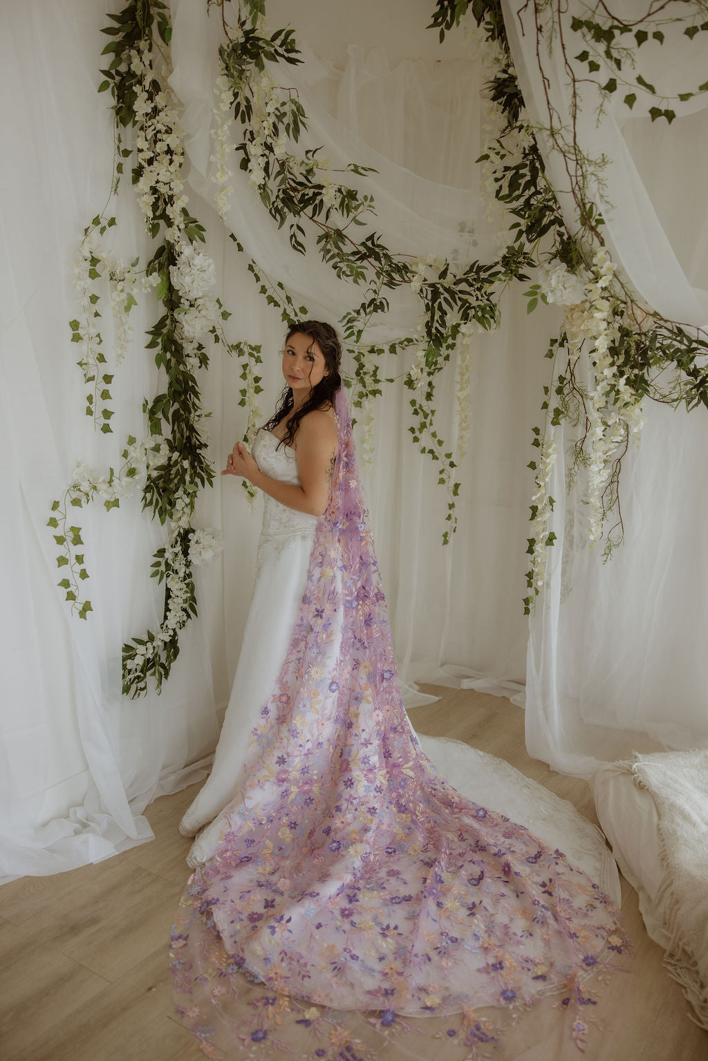 Purple Starry Night | Floral Wedding Veil