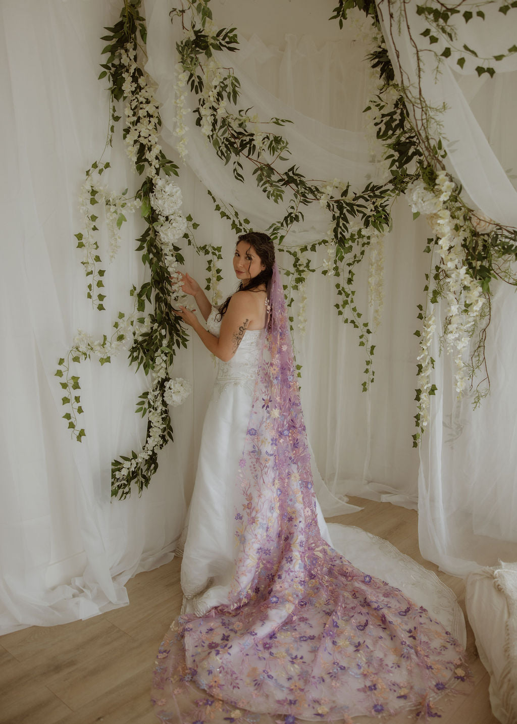 Purple Starry Night | Floral Wedding Veil