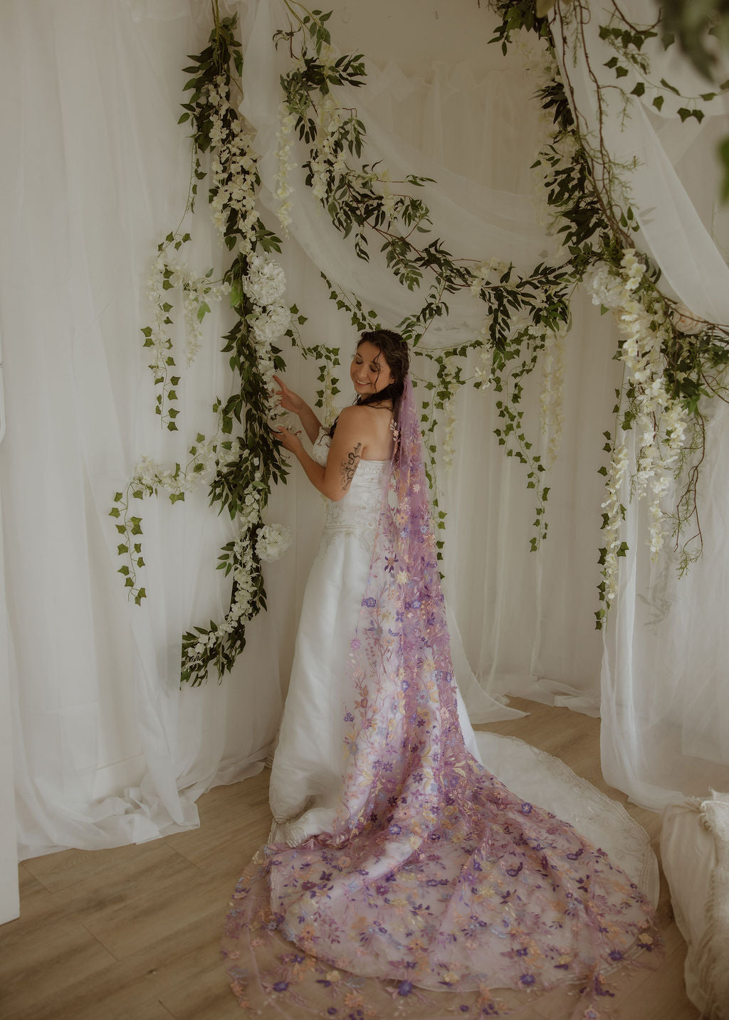 Purple Starry Night | Floral Wedding Veil