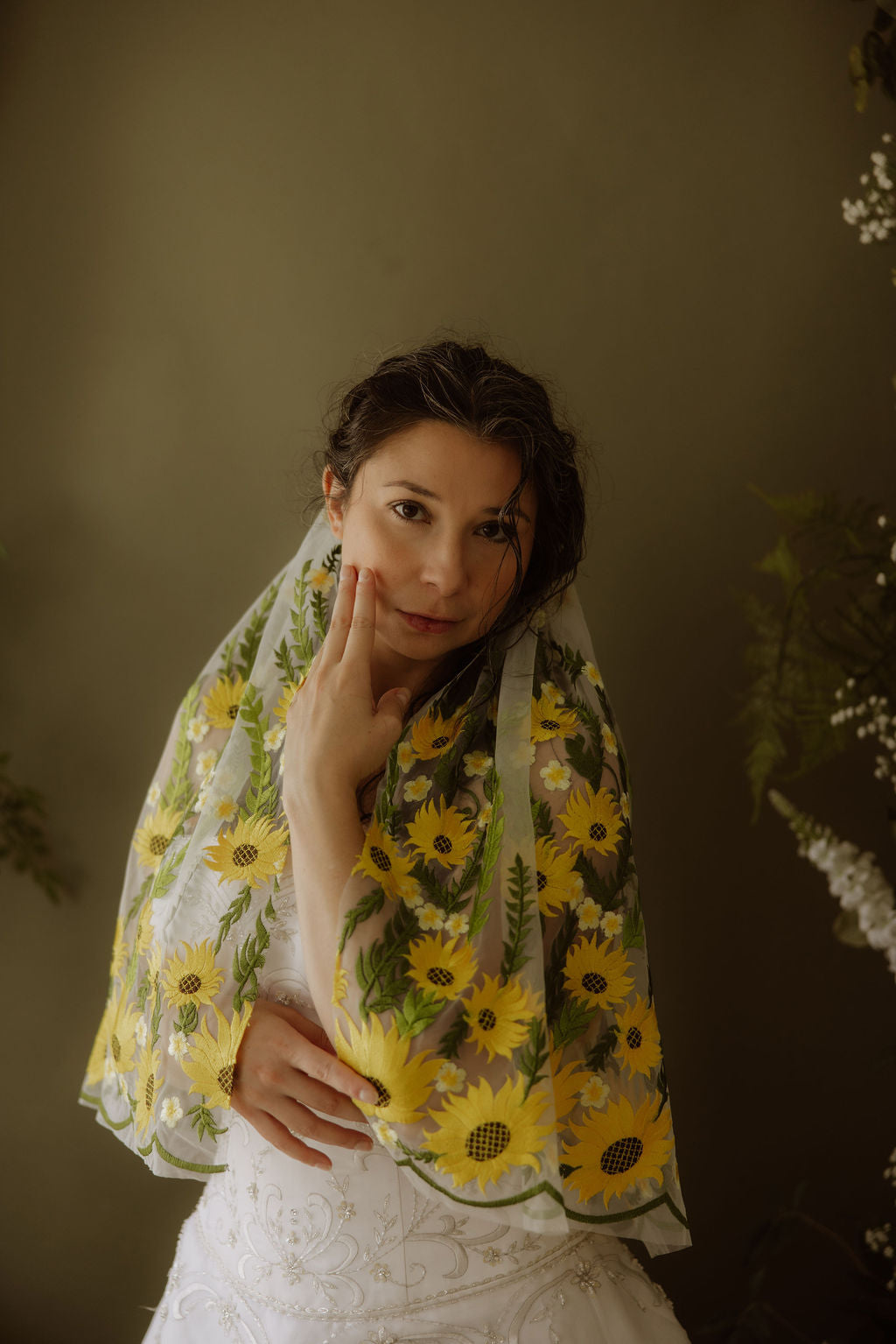 Shortie Wild Sunflower | Floral Wedding Veil