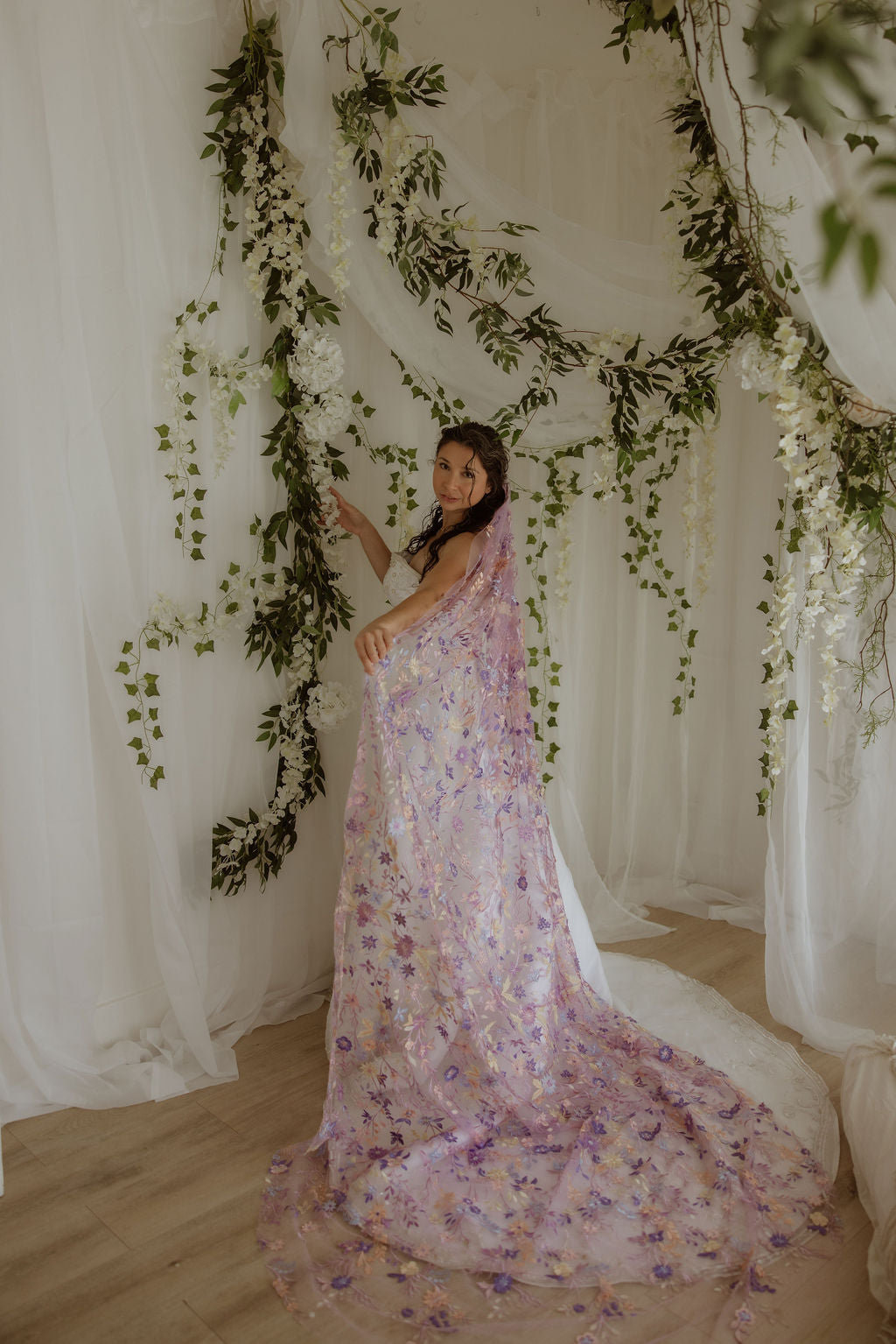 Purple Starry Night | Floral Wedding Veil