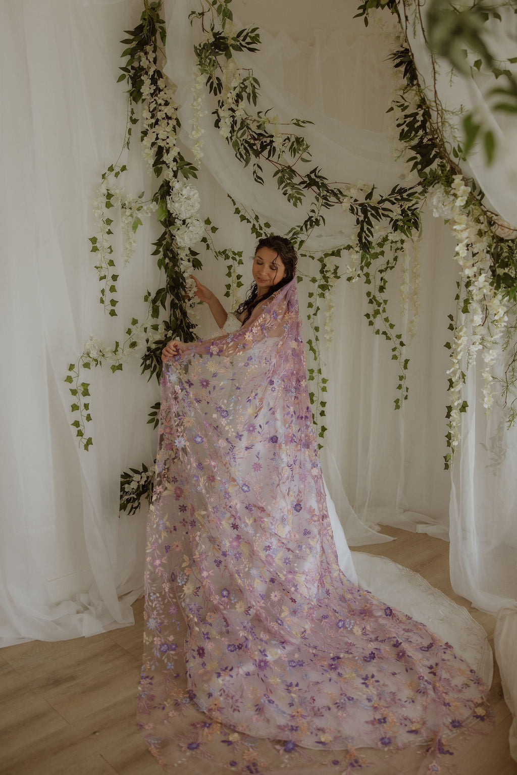 Purple Starry Night | Floral Wedding Veil