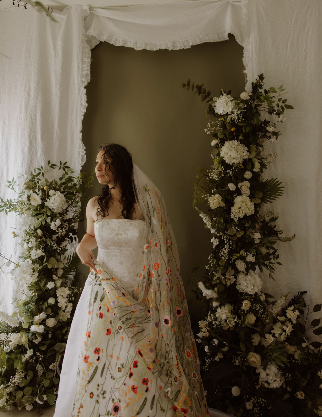 Orange Wildflower | Floral Wedding Veil