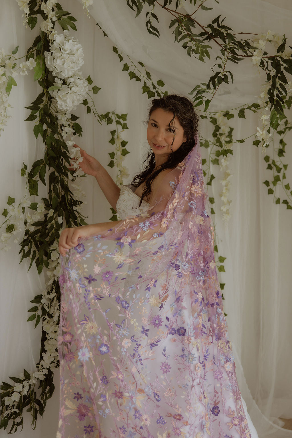 Purple Starry Night | Floral Wedding Veil