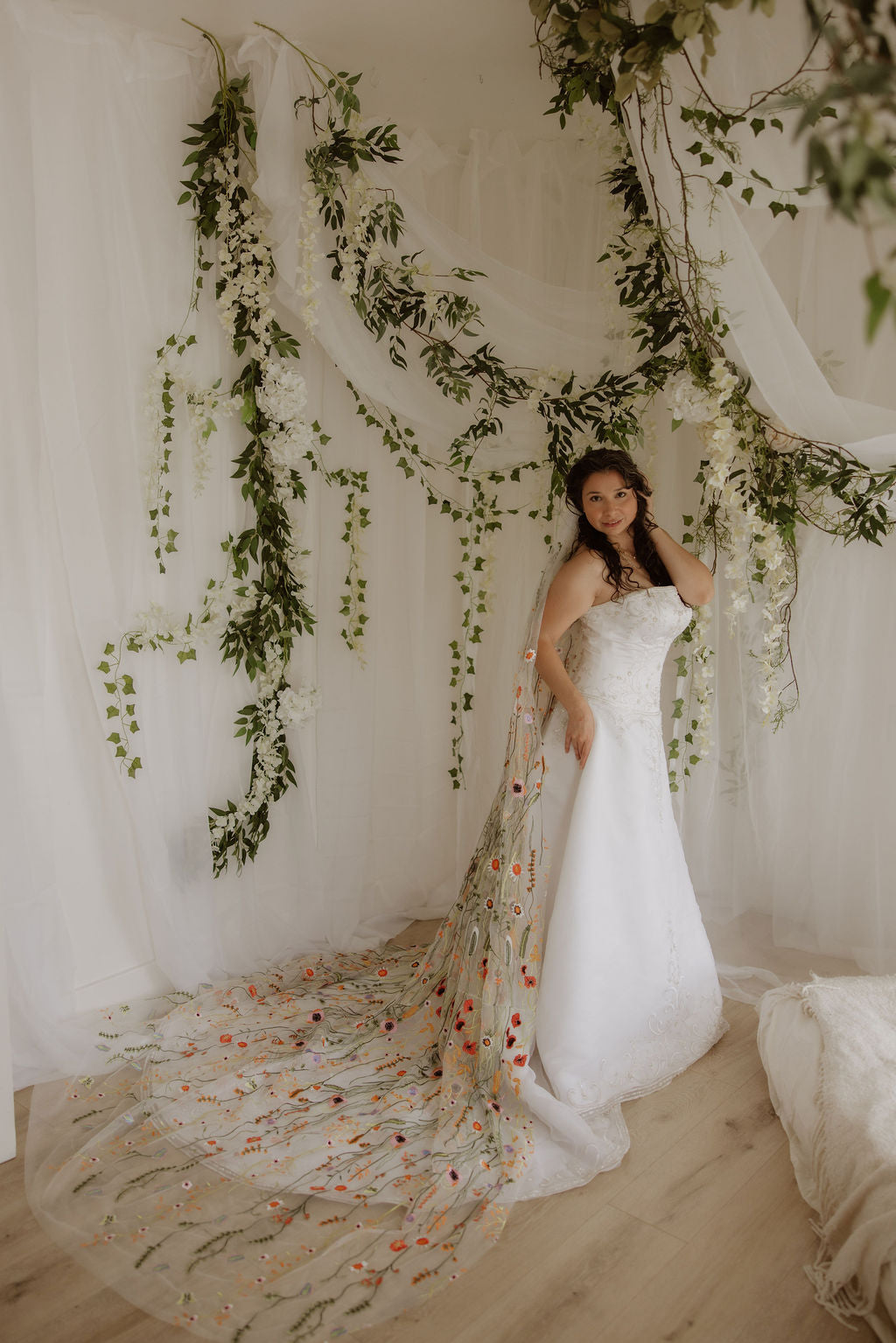 Orange Wildflower | Floral Wedding Veil