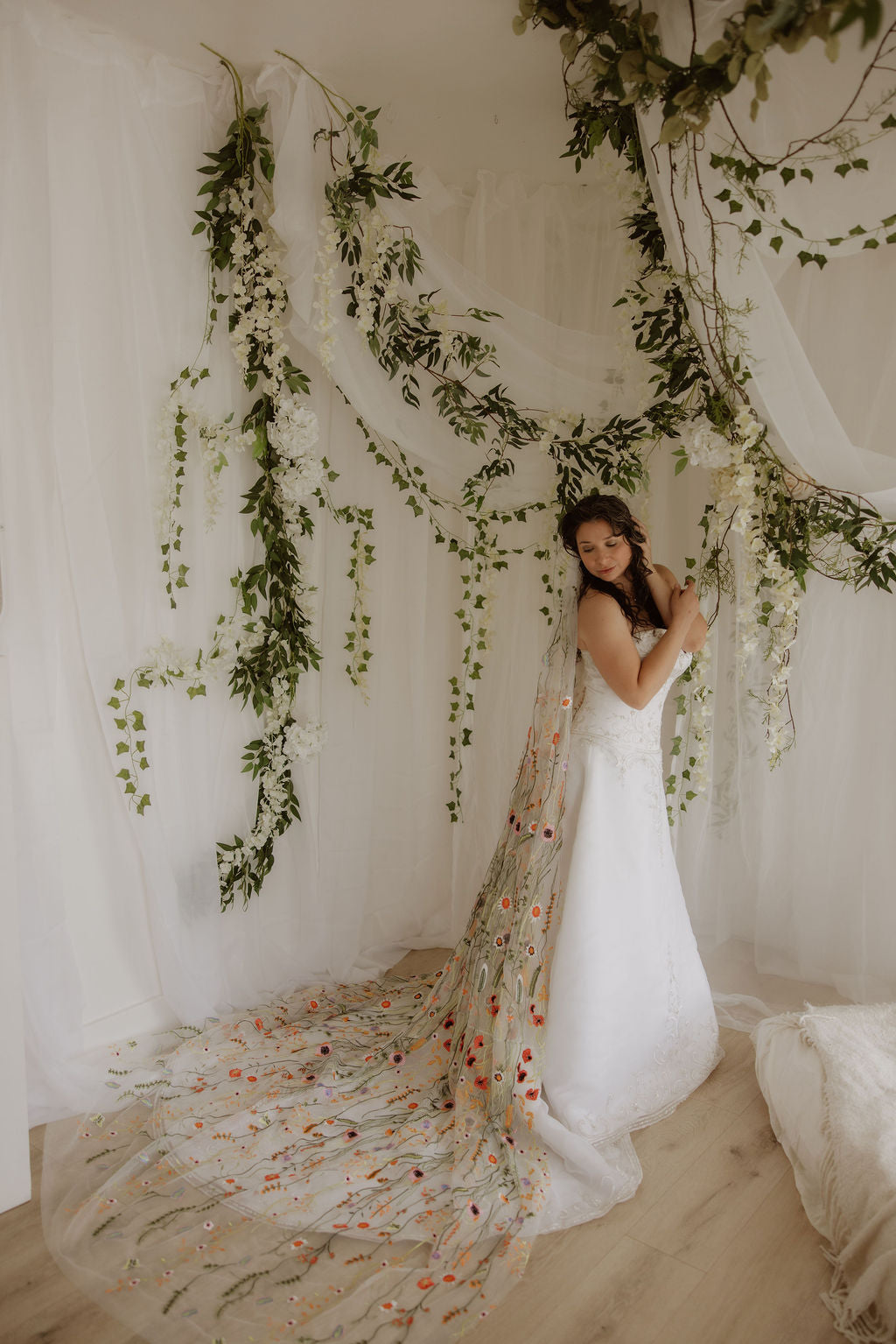 Orange Wildflower | Floral Wedding Veil – Belle Botanical