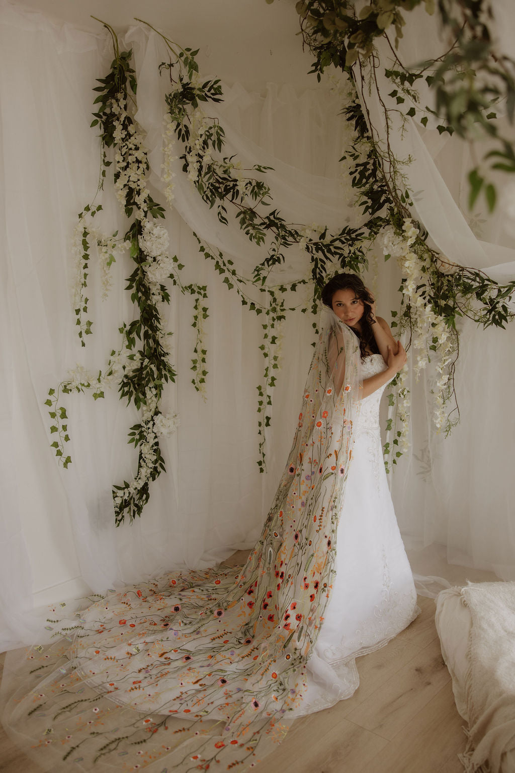 Orange Wildflower | Floral Wedding Veil