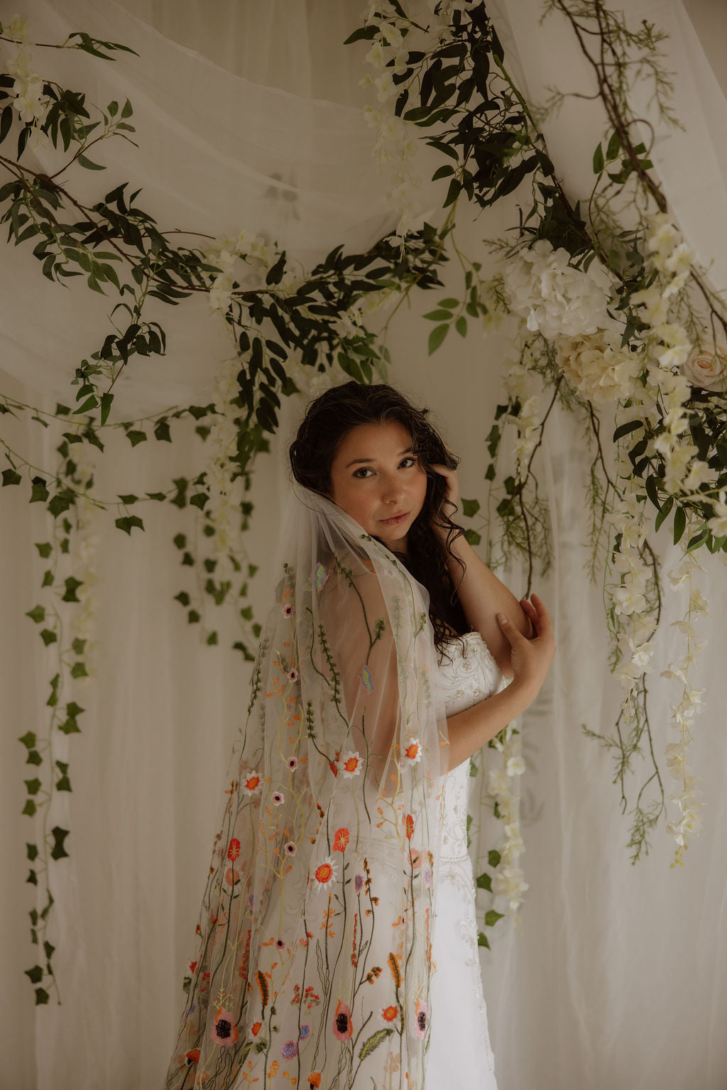 Orange Wildflower | Floral Wedding Veil