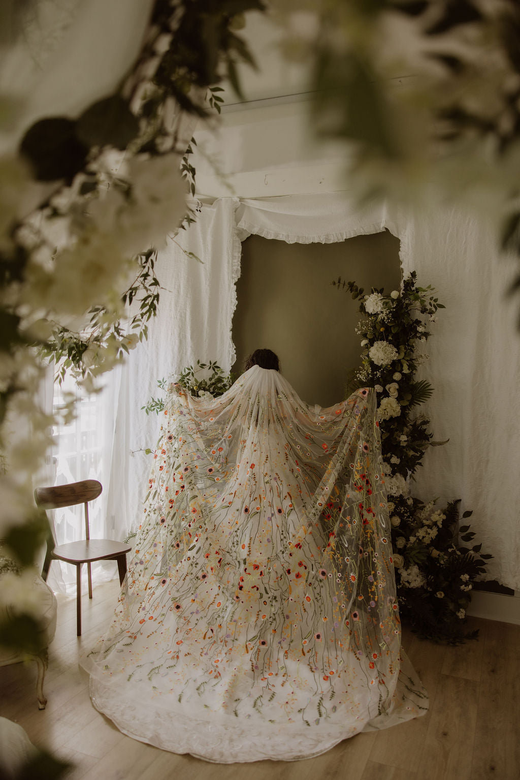 Orange Wildflower | Floral Wedding Veil