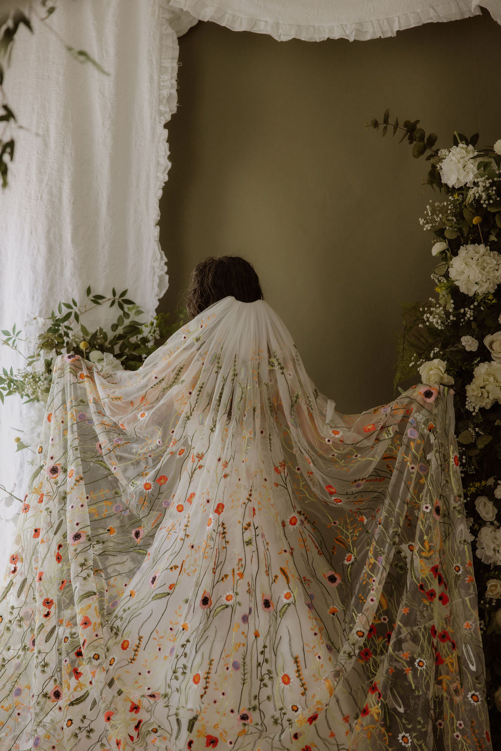 Orange Wildflower | Floral Wedding Veil