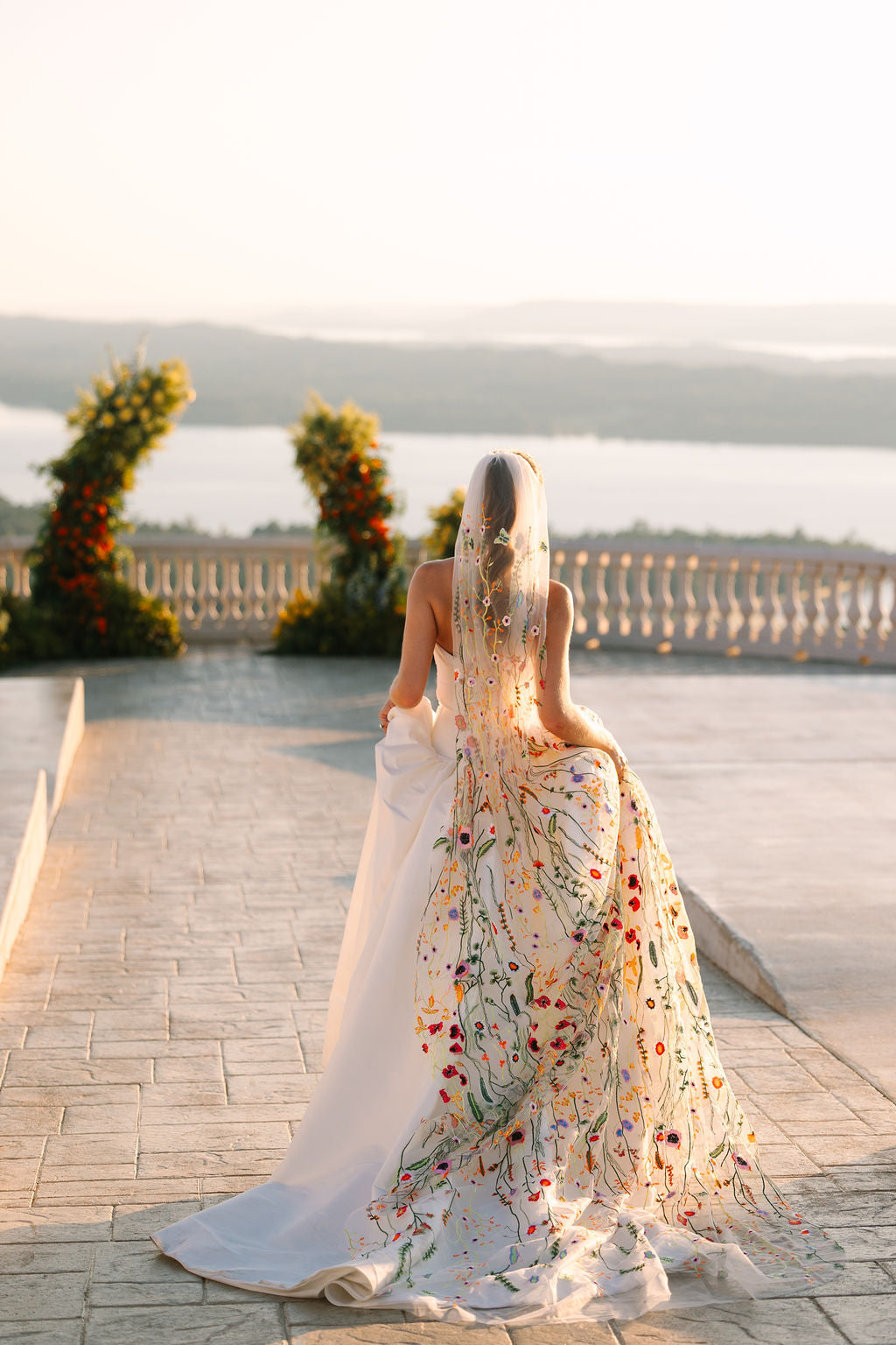 Orange Wildflower | Floral Wedding Veil